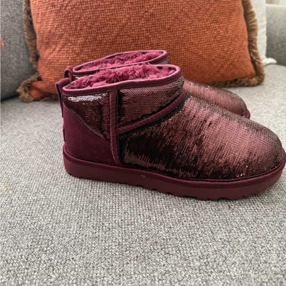 UGG Burgundy Sequin Boots